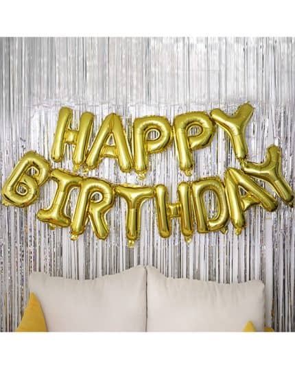 Надпись Happy Birthday Золото 41см